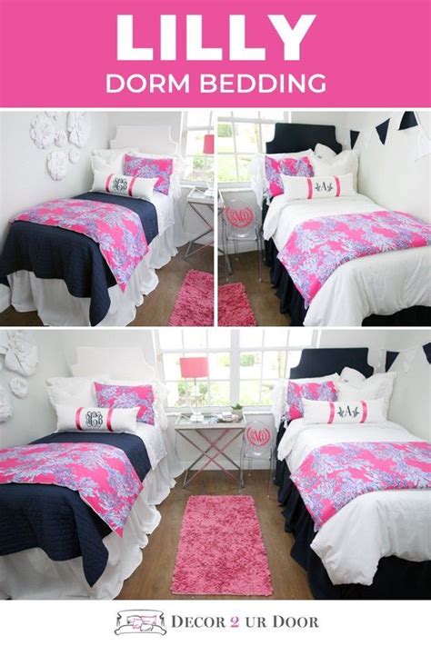 Lilly Pink And Blue Coral Designer Dorm Bedding Set Swoonworthy Preppy