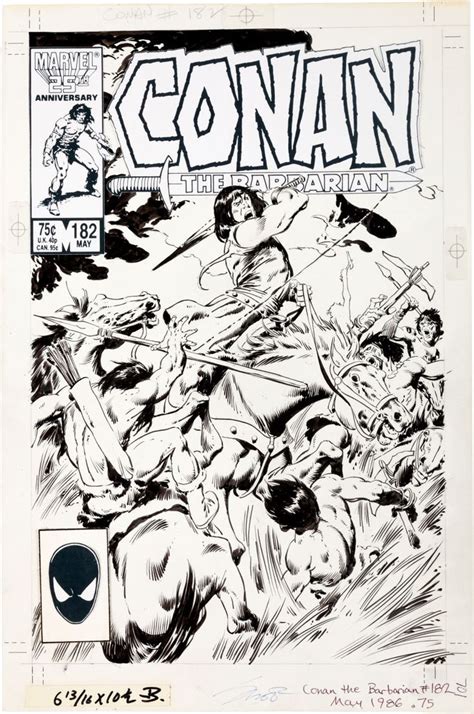 Original Comic Artcovers John Buscema Conan The Barbarian 182 Cover
