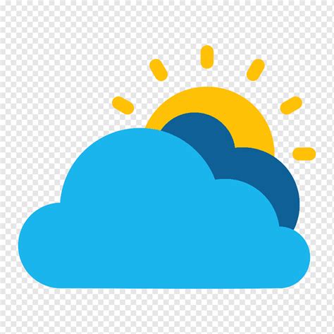 Nube Nublado Sol Soleado Clima Clima Icono Plano Png PNGWing