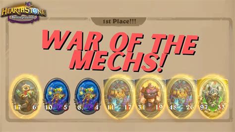 War Of The Mechs Hearthstone Battlegrounds 6 Mech Build YouTube