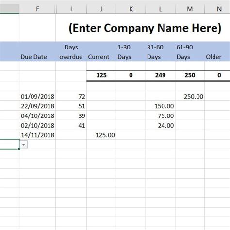 Business Accounts Excel Template