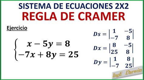 Regla De Cramer Sistema De Ecuaciones X Enteros Youtube