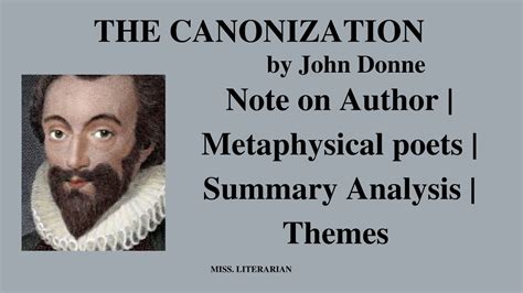 The Canonization By John Donne Line By Line Explanation In English