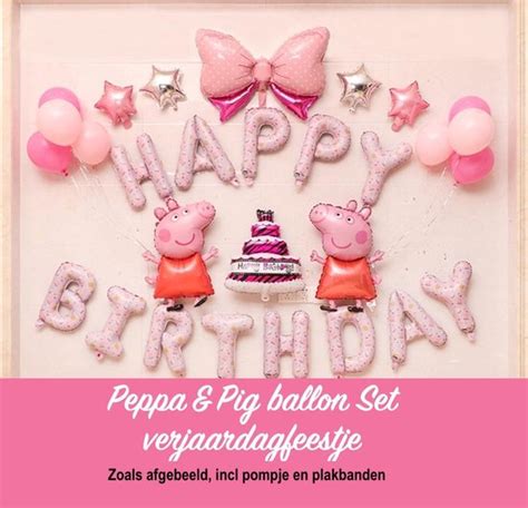 Peppa Pig Ballon Set Compleet Verjaardag Versiering Roze