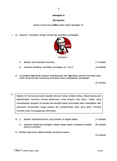 Bahagian A 50 Markah Jawab Mana Mana LIMA Soalan Dalam Bahagian Ini