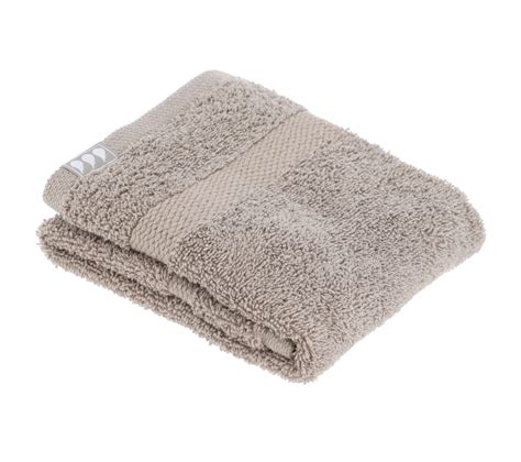 Lot De 4 Serviettes De Toilette Tissu Éponge 100 Coton Taupe 30 X 50