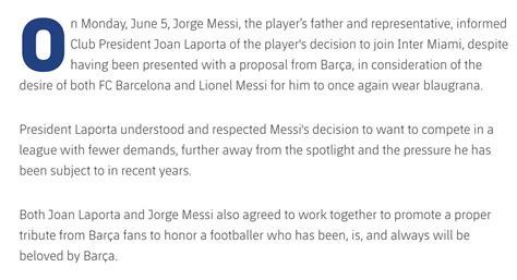 Football Tweet ⚽ On Twitter 🚨 𝗢𝗙𝗙𝗜𝗖𝗜𝗔𝗟 Barcelonas Statement On Leo