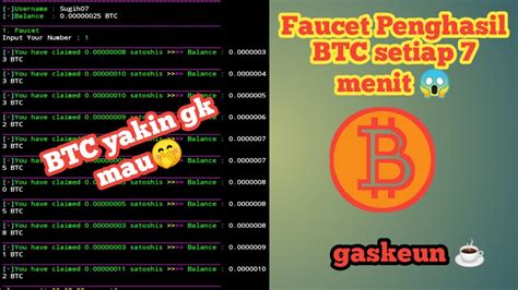 Faucet Penghasil Btc Terbaru Satoshi Setiap Menit Youtube