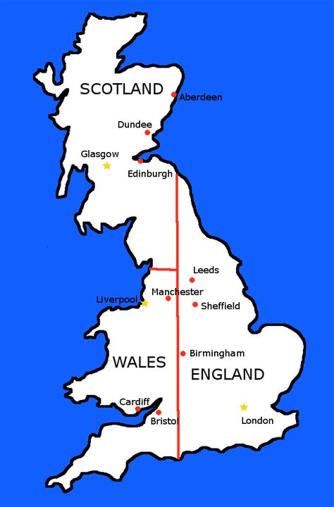 Map Of Britain But The Borders Between England Scotland And Wales