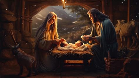 Premium Photo Scene Of The Birth Of Jesus Christ Epiphany Scene