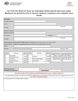 Fillable Online Referral Form For Individual Allied Health