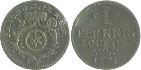 Mainz 1 Pfennig 1771 Emmerich Joseph V Breidbach Bürresheim 1763 1774