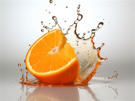 Orange Slice Splashing With Water D Art Orange Png Transparent Image