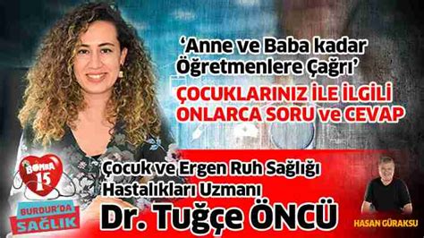 Çocuk ve Ergen Ruh Sağlığı Hastalıkları Uzmanı Doktor Tuğçe Öncü