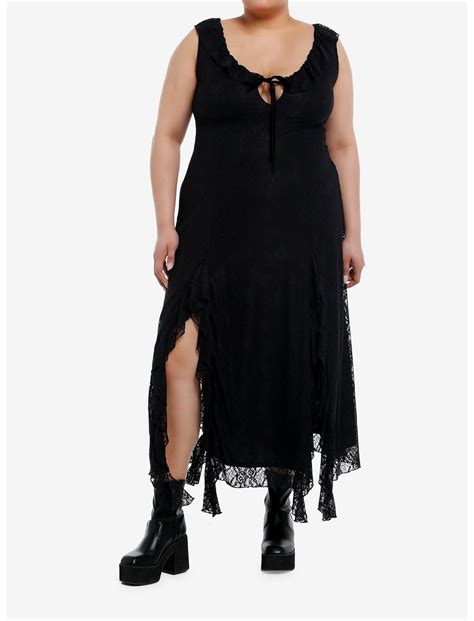 Cosmic Aura Black Lace Slit Maxi Dress Plus Size Hot Topic