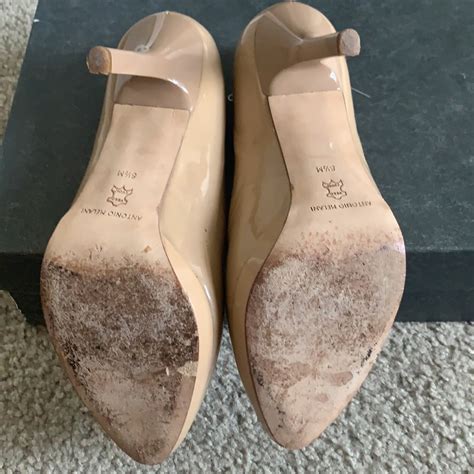 Antonio Melani Patent Leather Nude Heels Gem