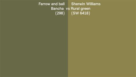 Farrow And Ball Bancha Vs Sherwin Williams Rural Green Sw