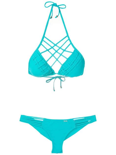 Amir Slama Lattice Strap Bikini Set Farfetch