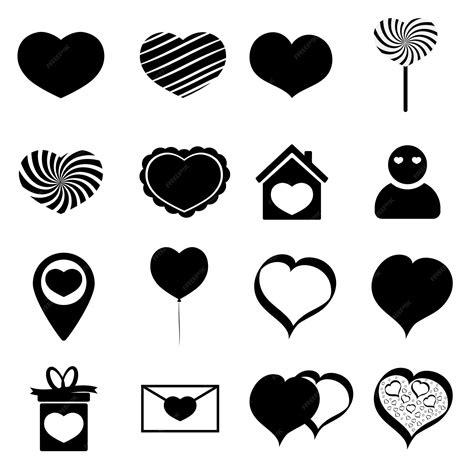 Premium Vector Set Heart Icons Valentines Day Flat Design Template Vector Illustration