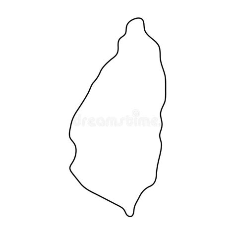 Saint Lucia Simplified Vector Outline Map Stock Vector Illustration