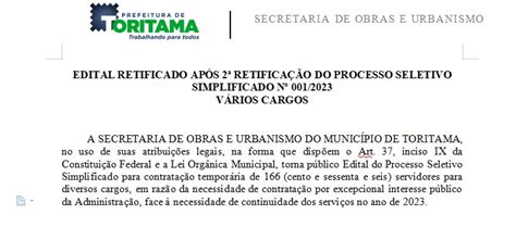 Retifica O Do Processo Seletivo Simplificado N