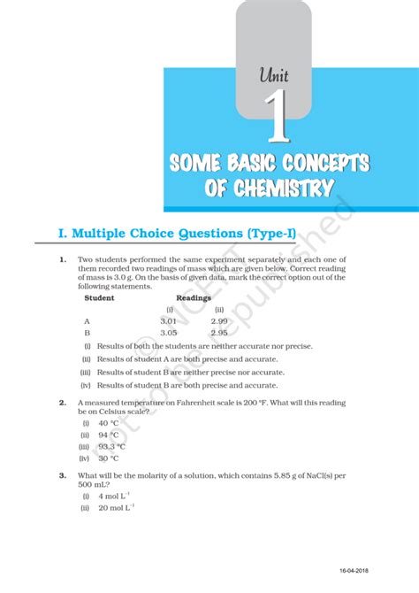 Ncert Exemplar Class 11 Chemistry Chapter 1 Esaral