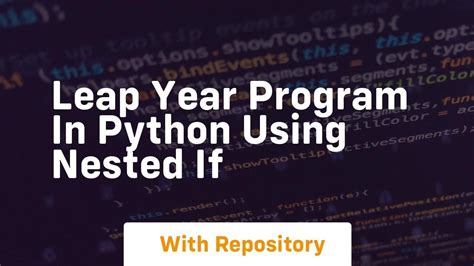 Leap Year Program In Python Using Nested If Youtube