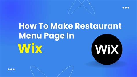 How To Make Restaurant Menu Page In Wix Step By Step Youtube