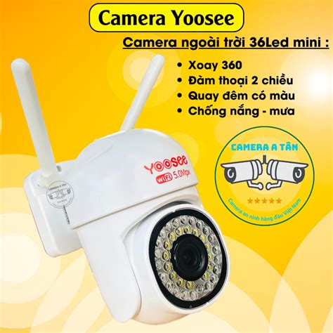 Camera Yoosee PTZ Camera ngoài trời mẫu siêu mini 36 led 5 0mpx xoay