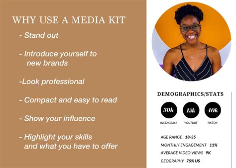 One Page Media Kit For Influencers Instagram Influencer Blogger Media