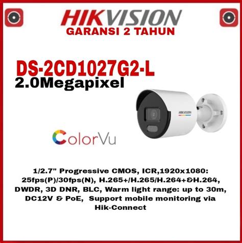 Jual Ip Camera Outdoor Hikvision Ds Cd G L Mp Full Color Di Lapak