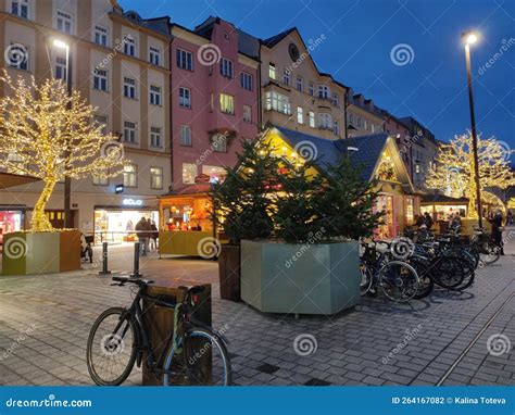 Innsbruck Christmas Markets At Twilight Austria Editorial Photography