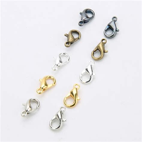 Pcs Gold Silver Color Mm Mm Alloy Metal Lobster Clasps Hooks End