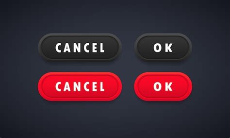 Premium Vector Ok And Cancel Web Buttons Set Rounded Buttons With