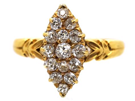 Victorian Marquise Shaped Diamond Set Ct Gold Ring H The