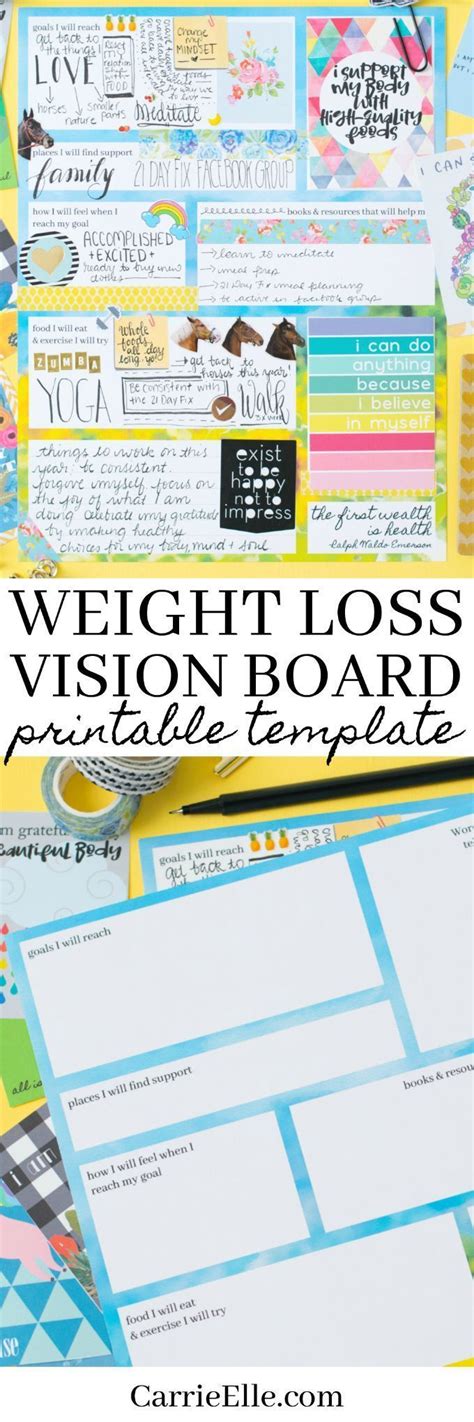 Fitness Vision Board Printables - Printable Word Searches