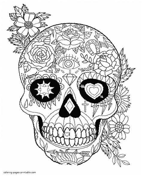 Sugar Skull Coloring Coloring Pages Printable