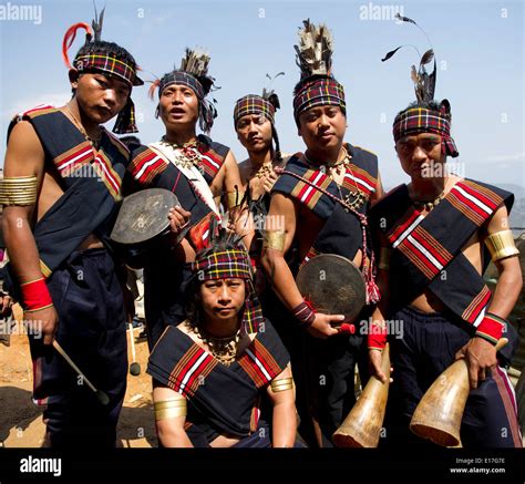 Portrait of Mizo tribe people at the Chapchar Kut festival wearing ...