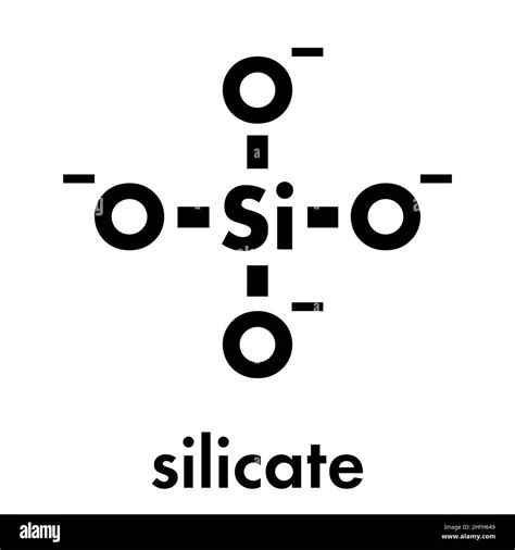 Orthosilicate (silicon tetroxide, silicate) anion, chemical structure. Skeletal formula Stock ...