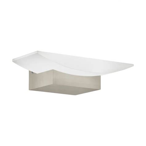 Metrass LED Wall Light in White and Satin Nickel