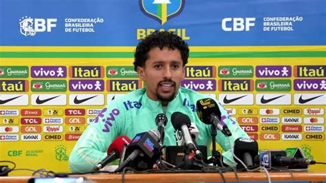 Vídeo Veja a coletiva de Marquinhos antes do jogo entre Brasil x Peru