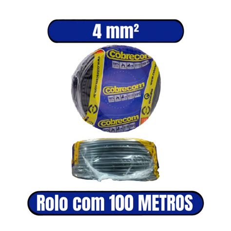 Cabo Flexível 750V 4mm² Preto Cobrecom Uso Residencial e Comercial