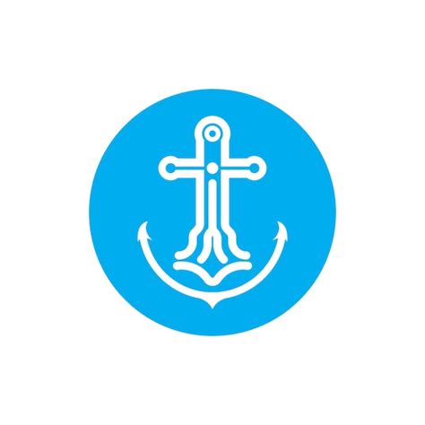 Ancla Logo Icono Barco Barco Marino Marina Vector Premium