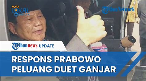 Gestur Prabowo Saat Ditanya Peluang Duet Dengan Ganjar Pranowo