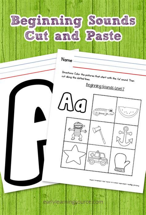 Beginning Sounds Practice Cut And Paste Worksheets Early Learning Source