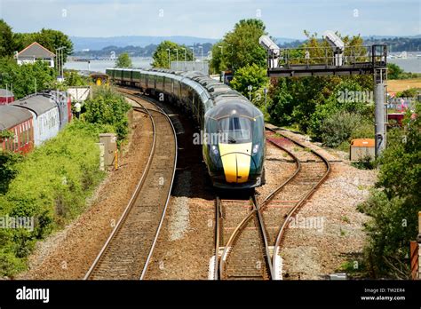 Great Western Railway class 800 trains passing at Dawlish Warren Stock ...