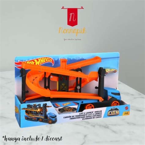 Promo Hotwheels Track Lift Launch Hauler Ori Mattel Hot Wheels Track Truck Diskon Di
