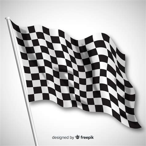 Classic Checkered Flag With Realistic Design Vector Free Download