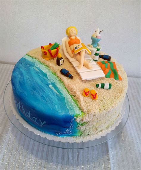 Beach Cake Beach Cakes Beach Themed Cakes Summer Holiday Cake