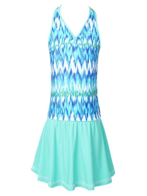 Alvivi Girls Pieces Swimsuit Print Top Briefs Skirt Set Beach Bikini